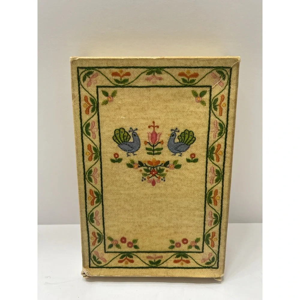 Vintage Avon Sampler Faux Needlework Plastic Frame 7x5